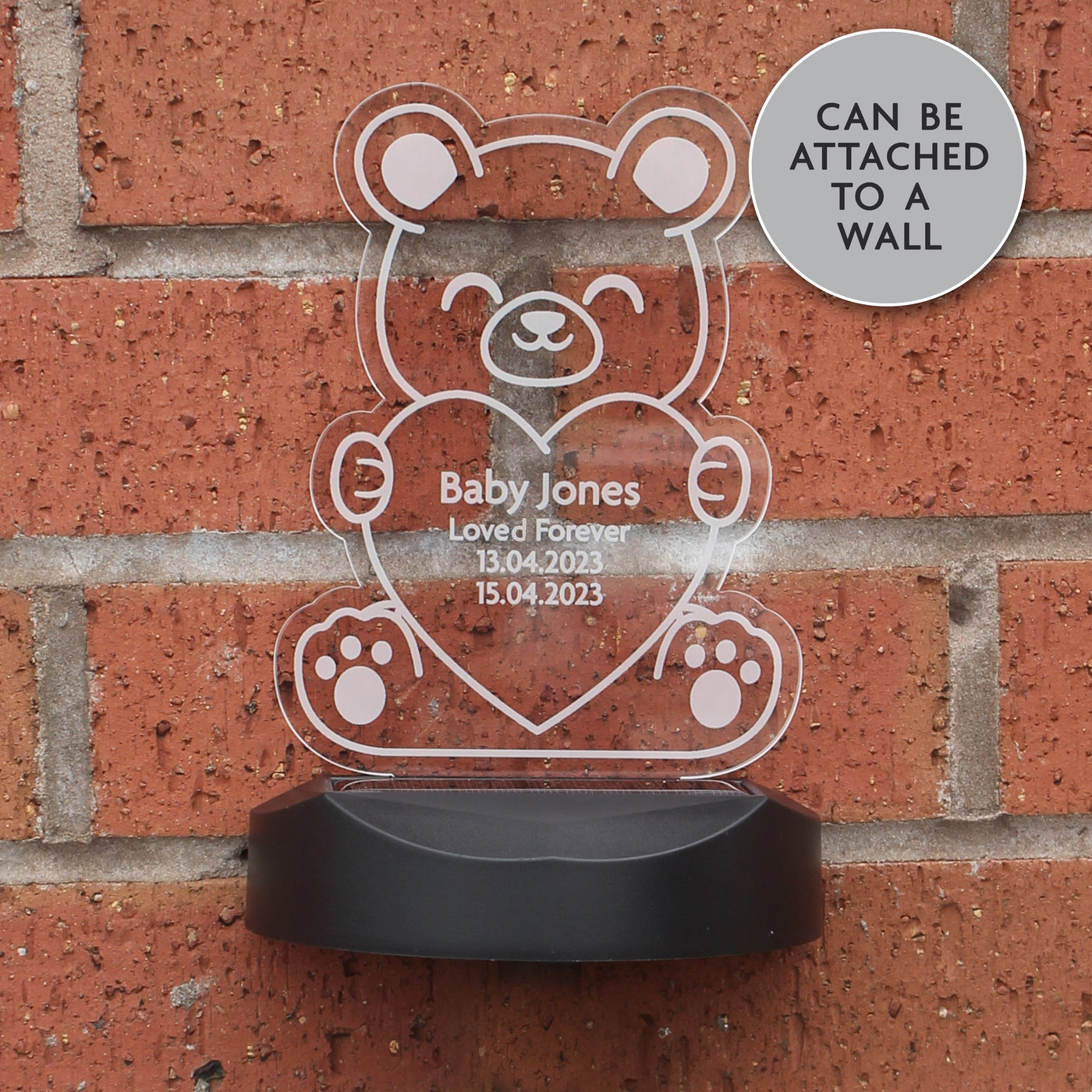 Personalised Bear Memorial Outdoor Solar Light Led light