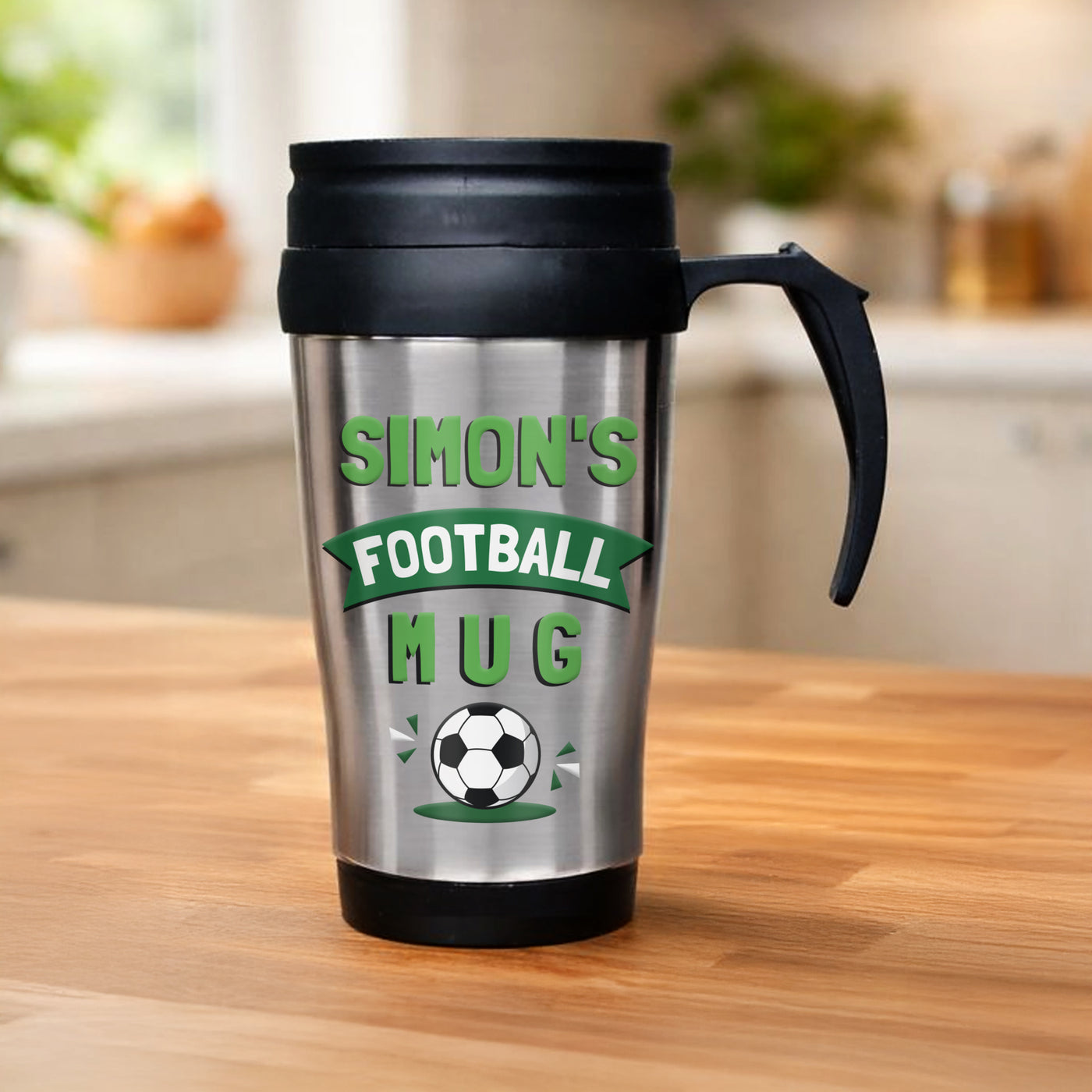 Personalised Football Thermal Mug - Truly Yours
