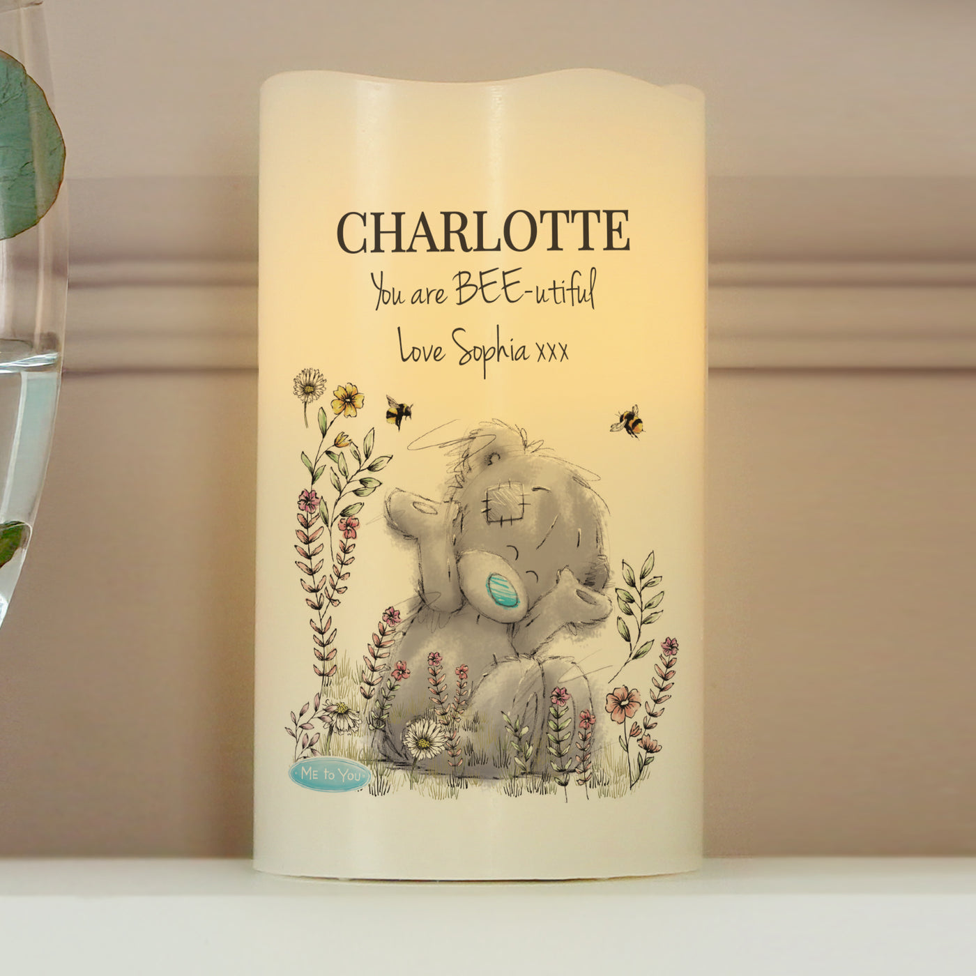 Personalised Me to You Floral LED Candle - Truly Yours