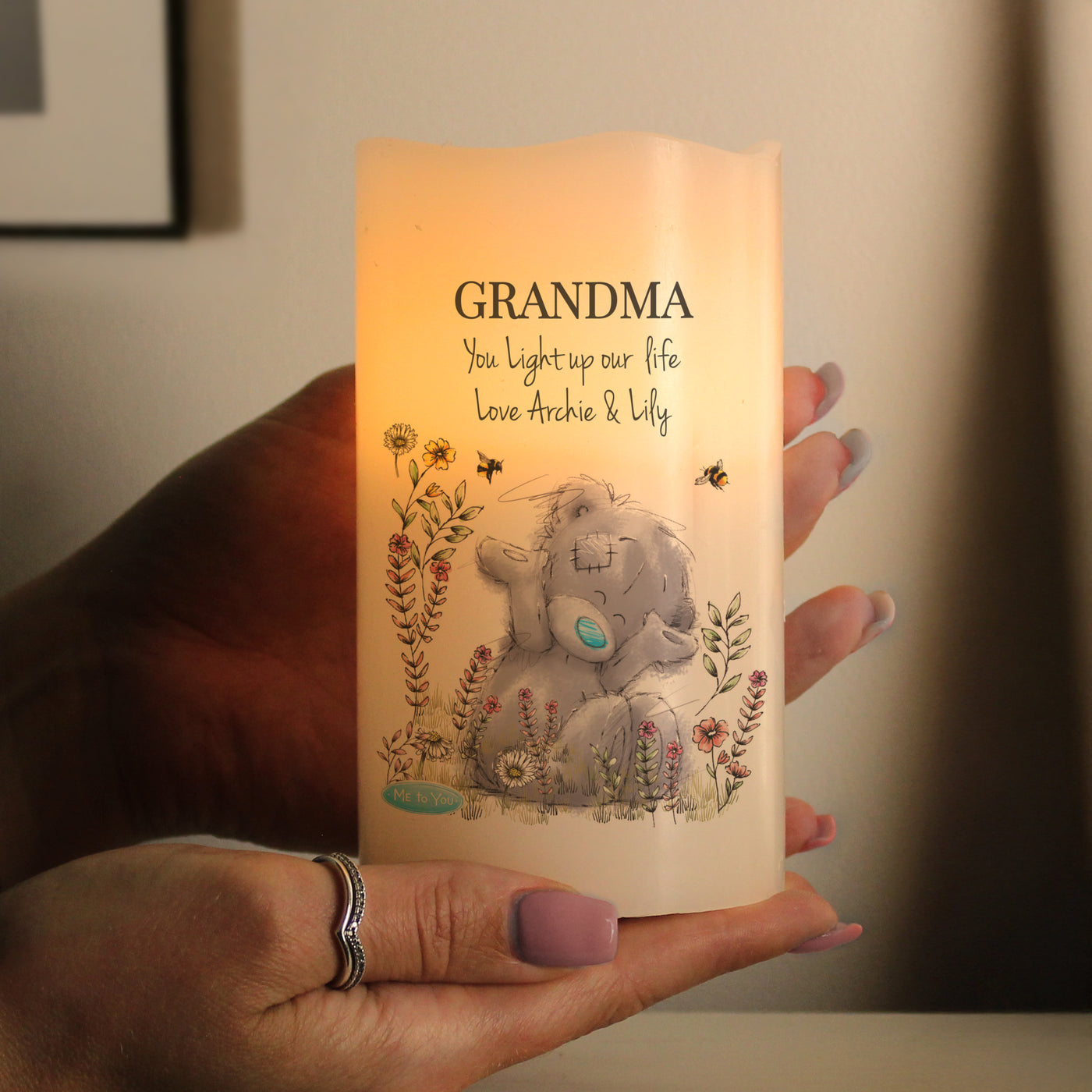 Personalised Me to You Floral LED Candle - Truly Yours
