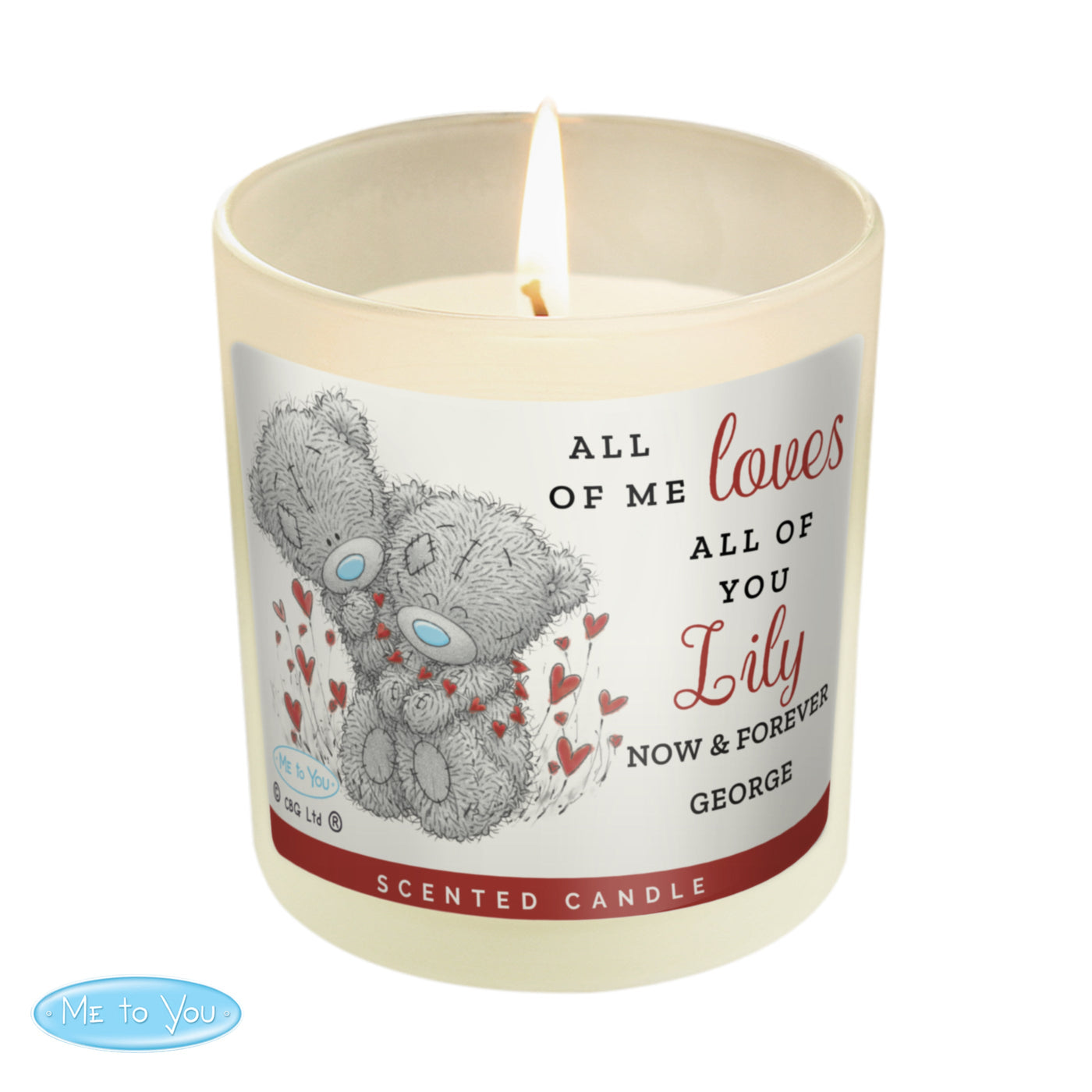 Personalised Me to You Love Scented Candle Jar Candle