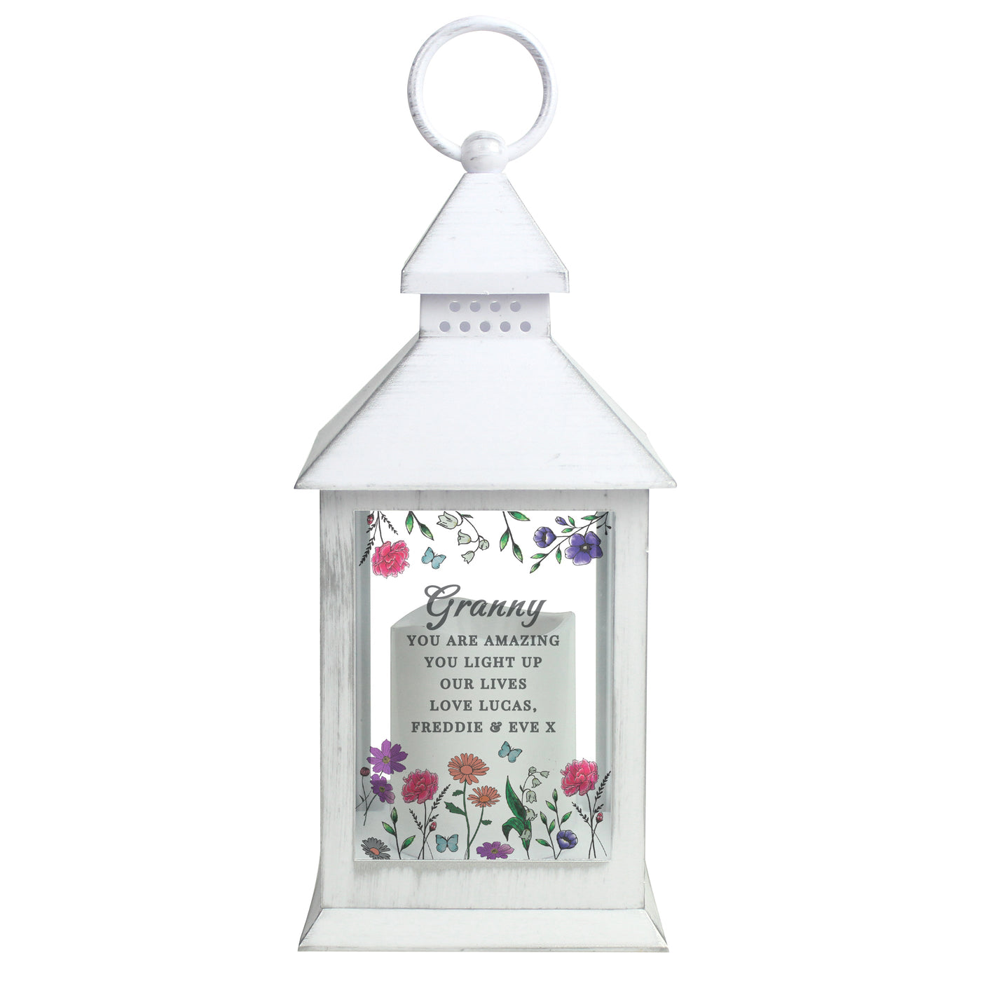 Personalised Wild Flowers LED Lantern Led light