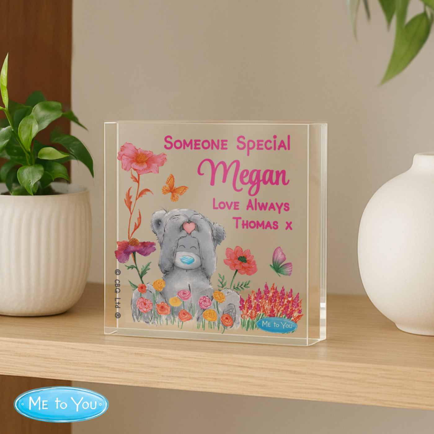 Personalised Me to You Flowery Glass Ornament Ornament