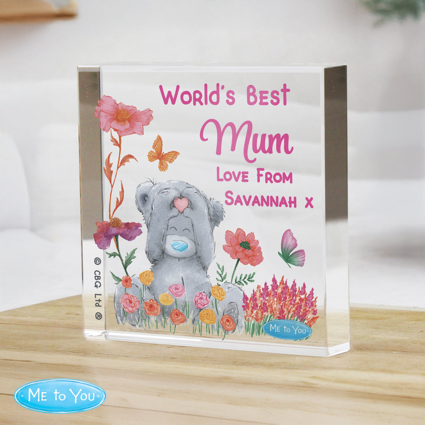 Personalised Me to You Flowery Glass Ornament Ornament