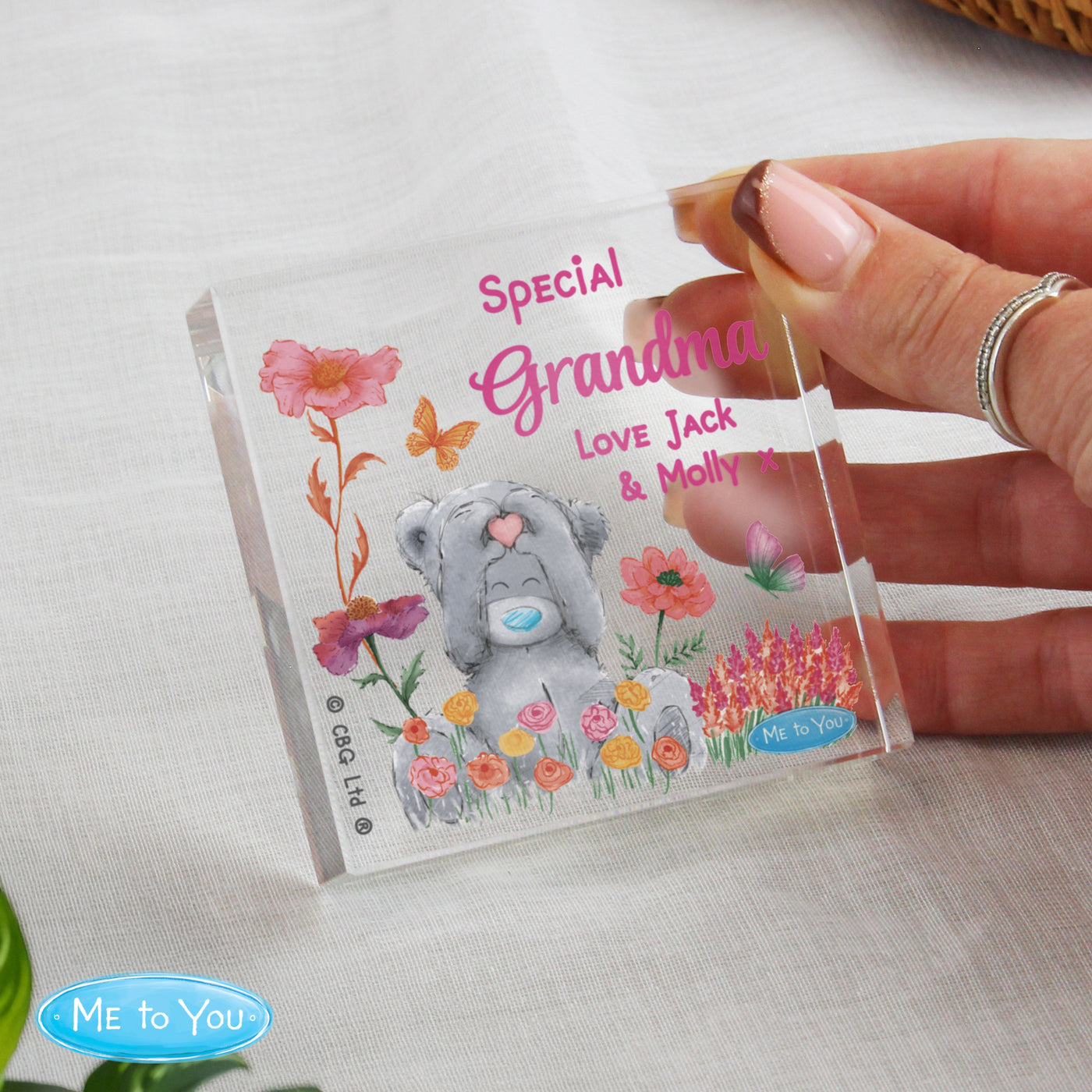 Personalised Me to You Flowery Glass Ornament Ornament