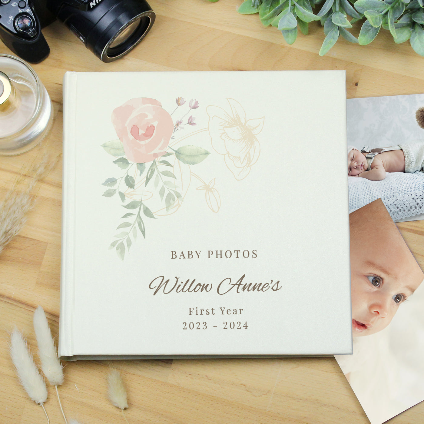 Personalised Floral Square Photo Album - Truly Yours