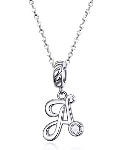 925 Sterling Silver Initial Necklace - Truly Yours