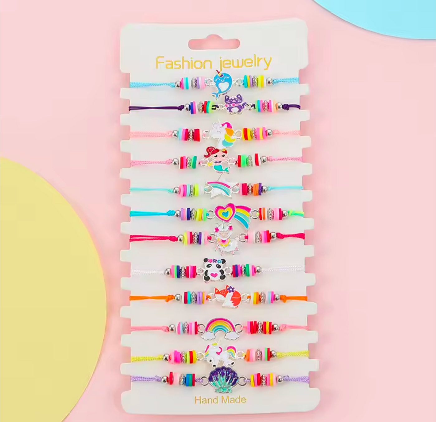 12-Piece Fashion Bracelet Sets - Colorful Beaded Stretch Bracelets with Cute Charms - Truly Yours