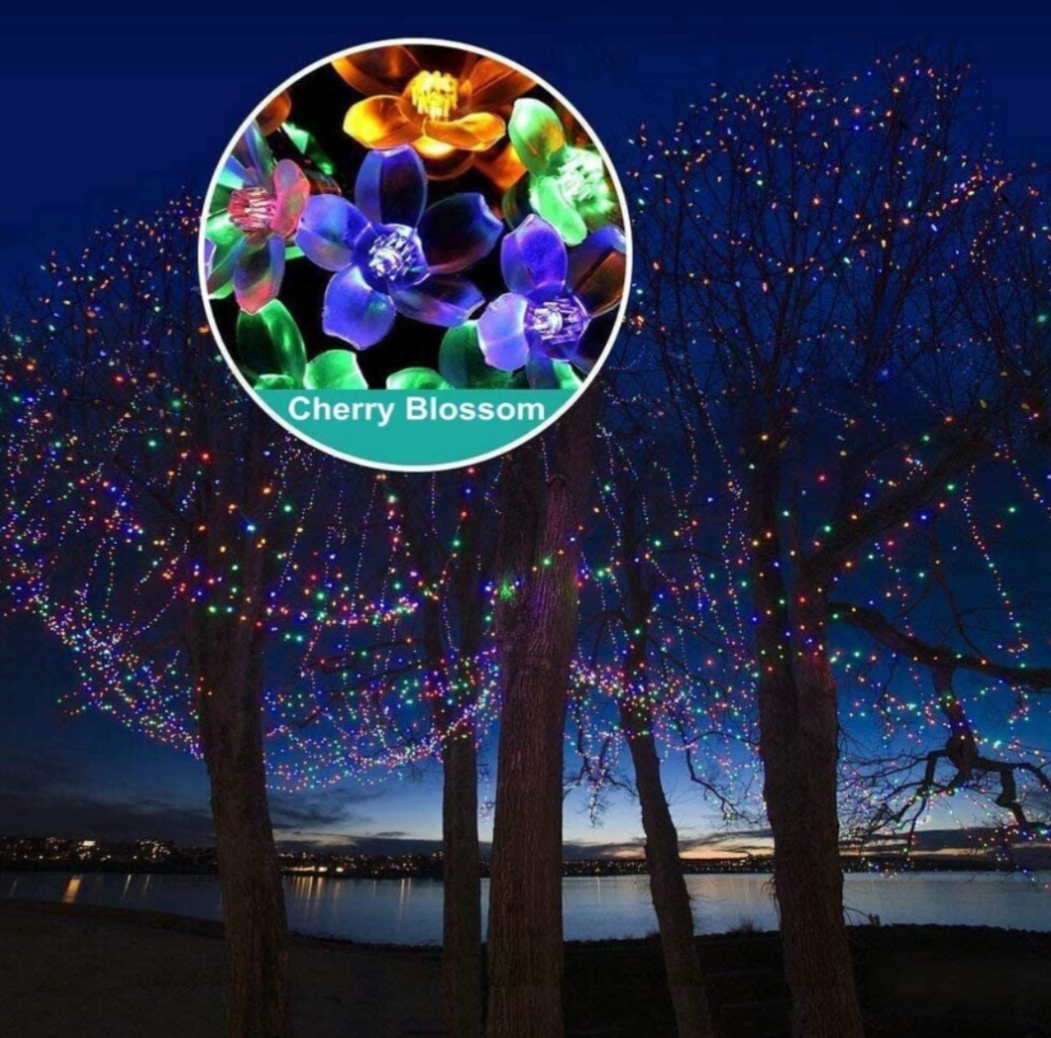 50 LED Blossom Solar Fairy Lights Garden lights