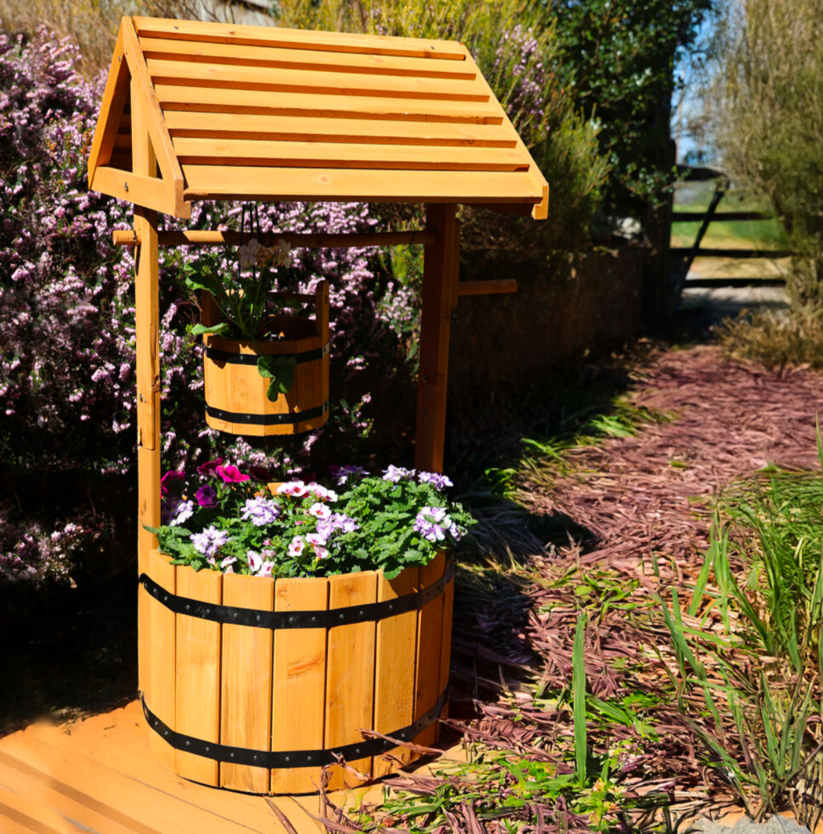 Actiasgear - Wooden Wishing Well Garden Planter - Truly Yours