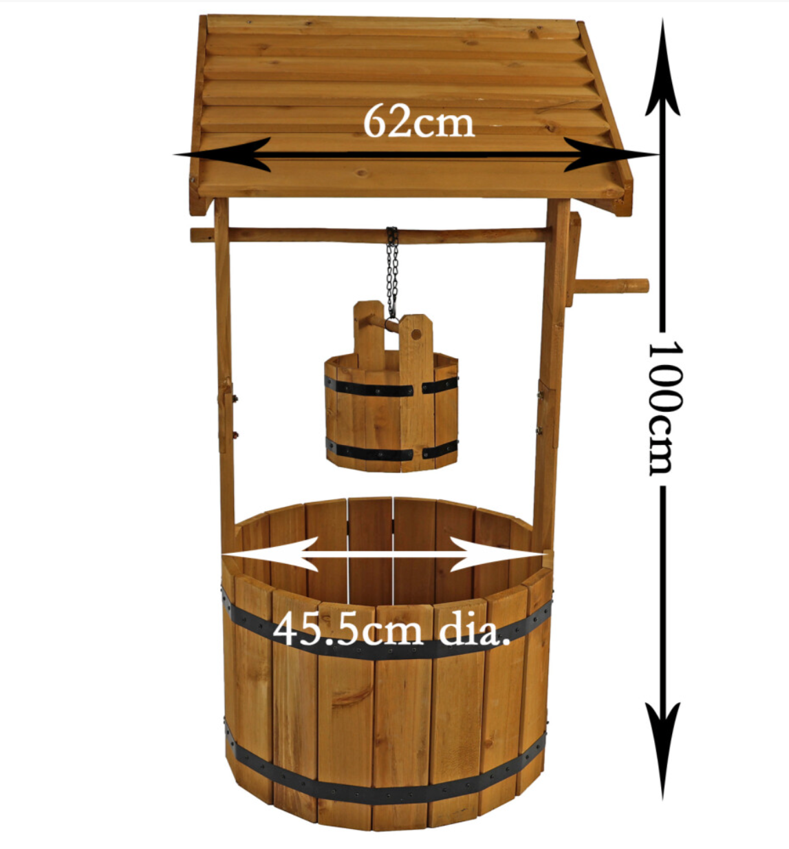 Actiasgear - Wooden Wishing Well Garden Planter - Truly Yours