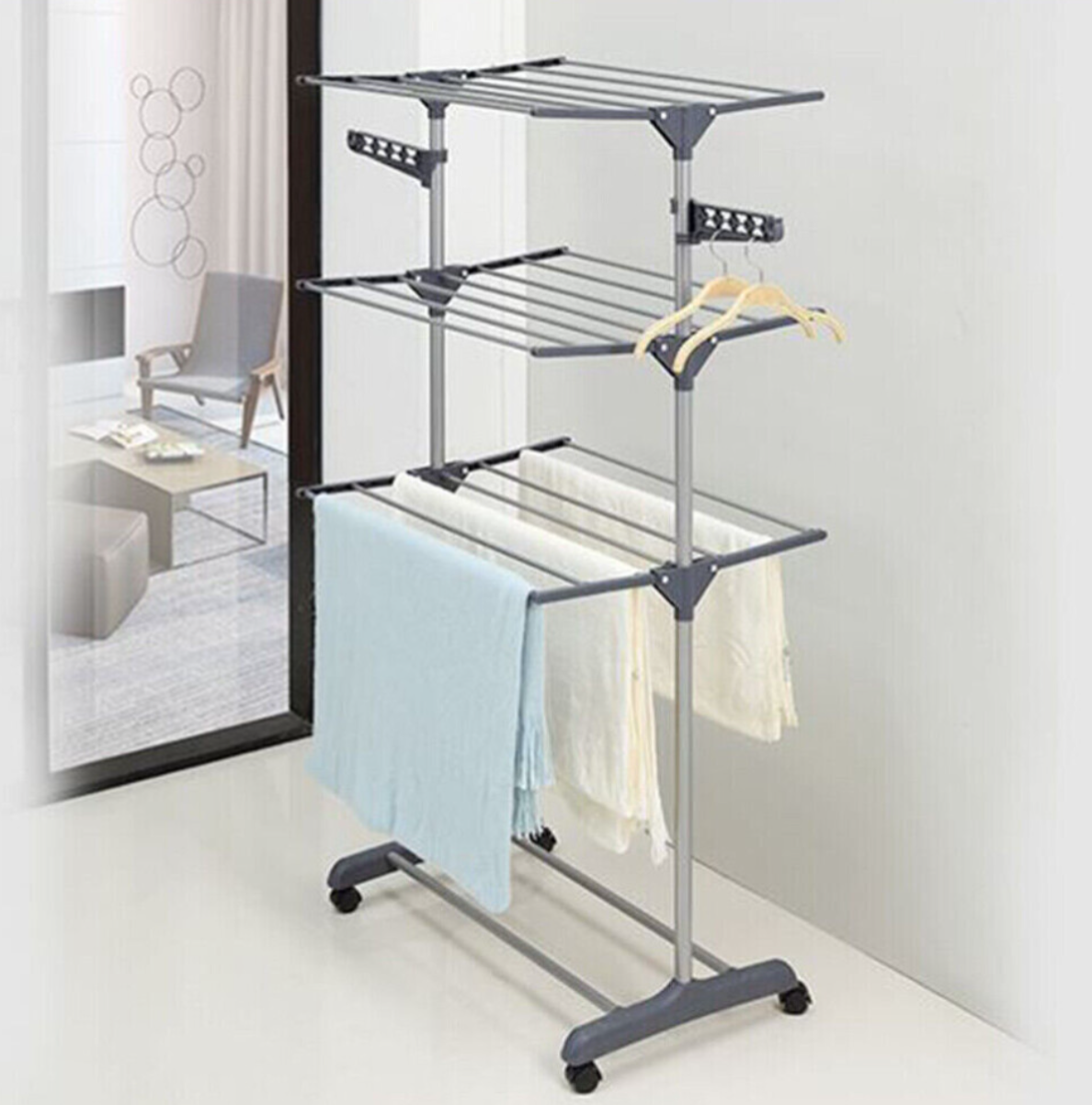 Folding Clothes Drying Rack - Multi-Tier Laundry Airer with Wheels - Truly Yours