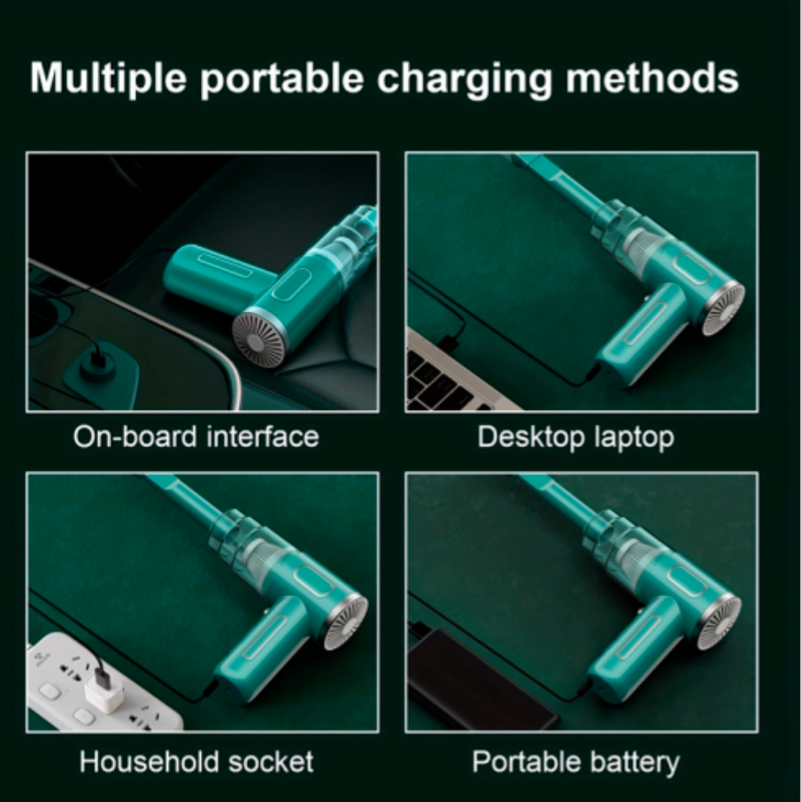Portable Wireless Car Vacuum Cleaner - Handheld Cordless Mini Vacuum for Home & Car, Green - Truly Yours