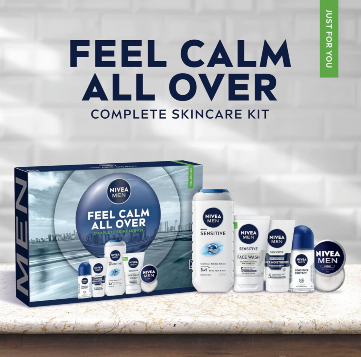NIVEA MEN Feel Calm All Over Skincare Gift Set 5 Products - Truly Yours