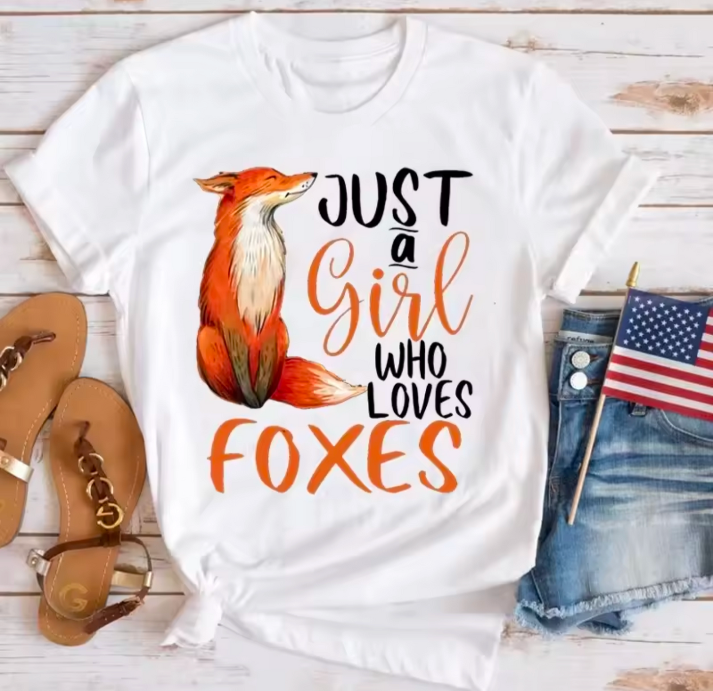 Just a Girl Who Loves Foxes Graphic T-Shirt - Truly Yours