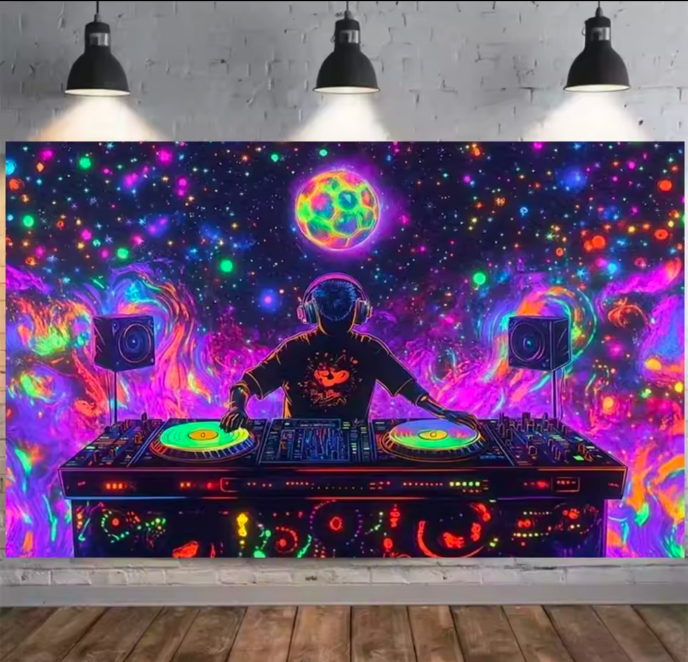 Cosmic DJ Neon Backdrop - 270x180cm - Truly Yours