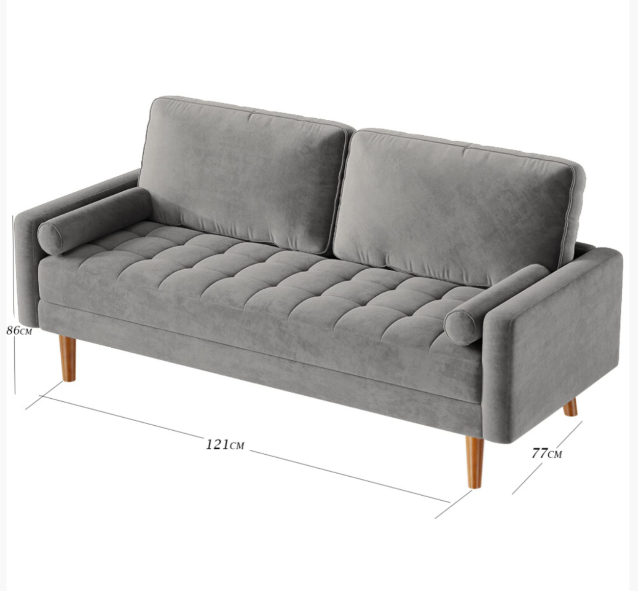 Velvet Sofa Modern 2 Seater Couches - Truly Yours