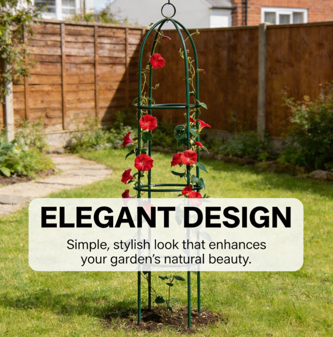 1.9m Outdoor Garden Obelisk Twisting Climbing Plant Trellis Metal Support Frame - Truly Yours