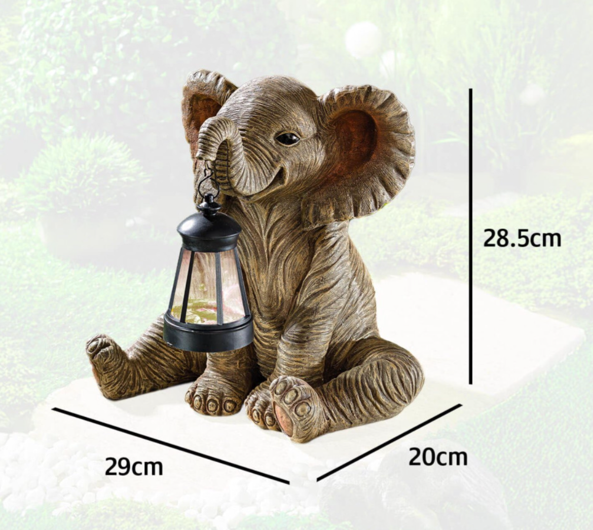 Elephant Lantern with Solar LED Light - Truly Yours