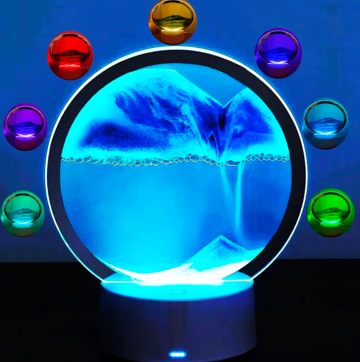 Moving Sand Art Picture Round Glass 3D Deep Sea Sandscape - Truly Yours