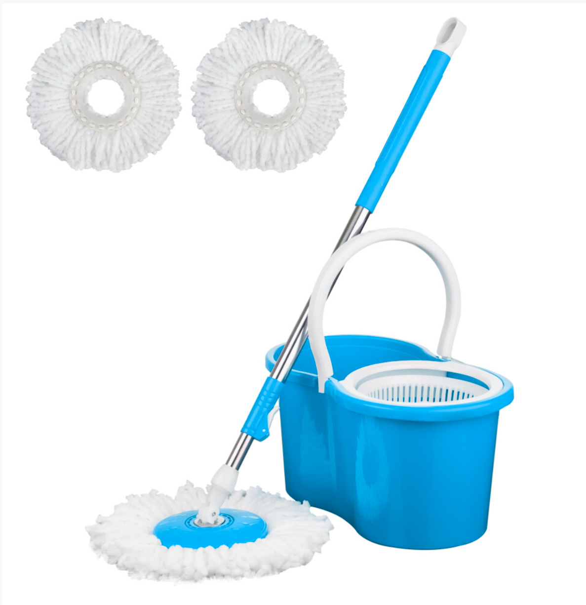 Purple 360° Spin Mop & Bucket Set – Magic Floor Cleaning System with Spin Dry Basket & 2 Microfiber Mop Heads - Truly Yours