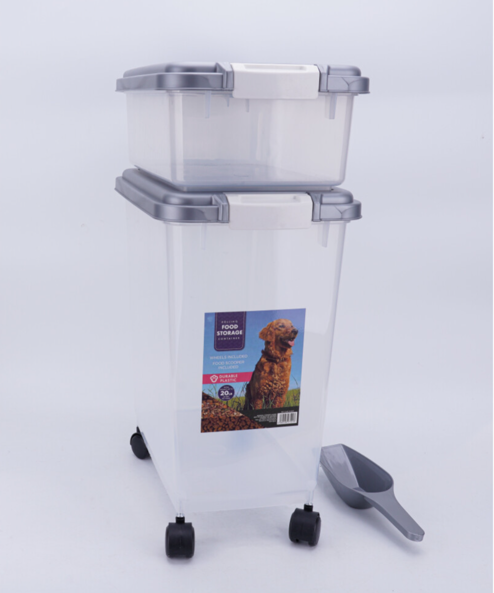 3 Piece Pet Food Storage Containers Plastic Airtight for Pets Dog Birds Animals - Truly Yours