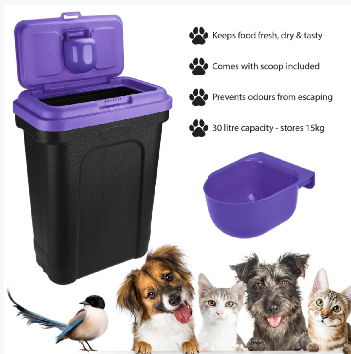 Pet Food Storage Container Bin Box With Scoop - Truly Yours