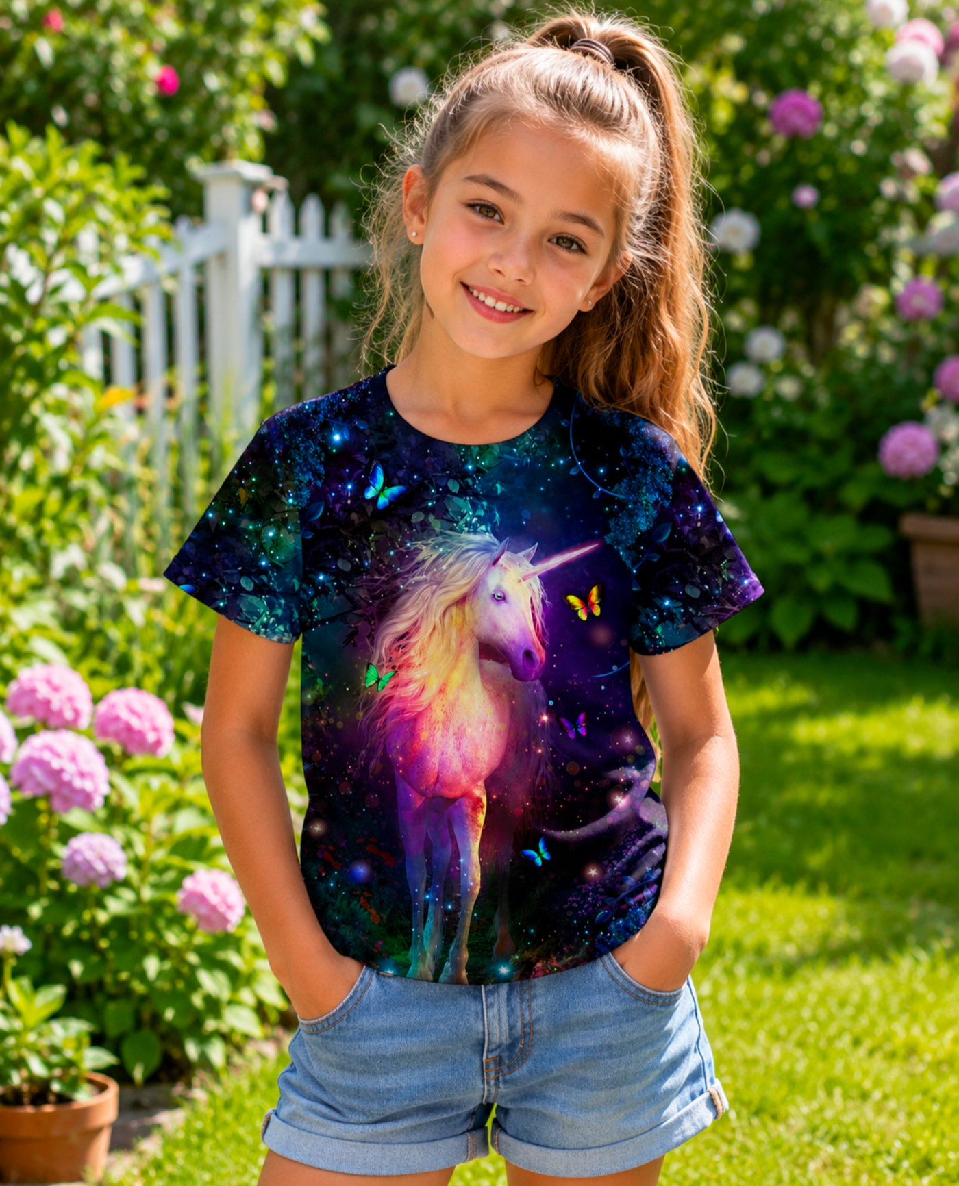Girls' 3D Animal Unicorn T shirt Short Sleeve - Truly Yours