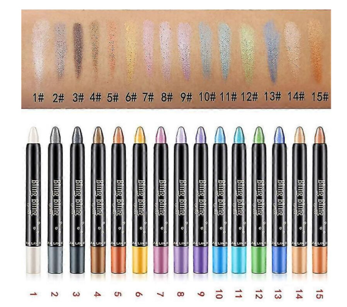 15 Color Glitter Eyeshadow Stick Set - Truly Yours