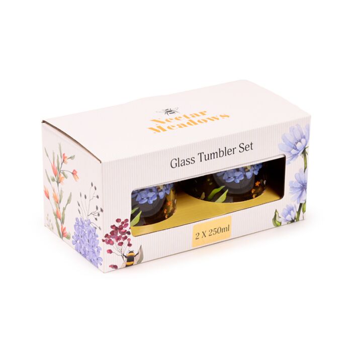 Glass Tumbler Set of 2 250ml - Nectar Meadows Tumblers