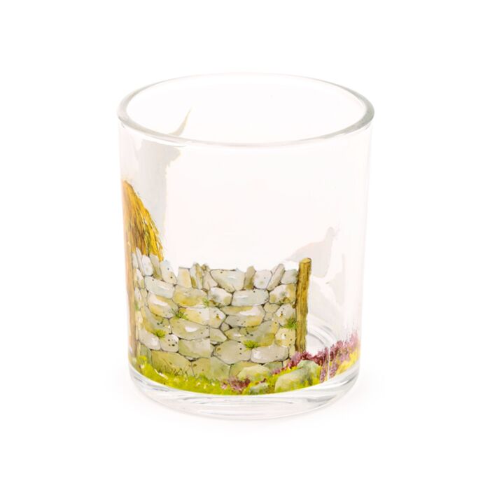 Glass Tumbler Set of 2 250ml - Jan Pashley Highland Coo Cow Tumblers