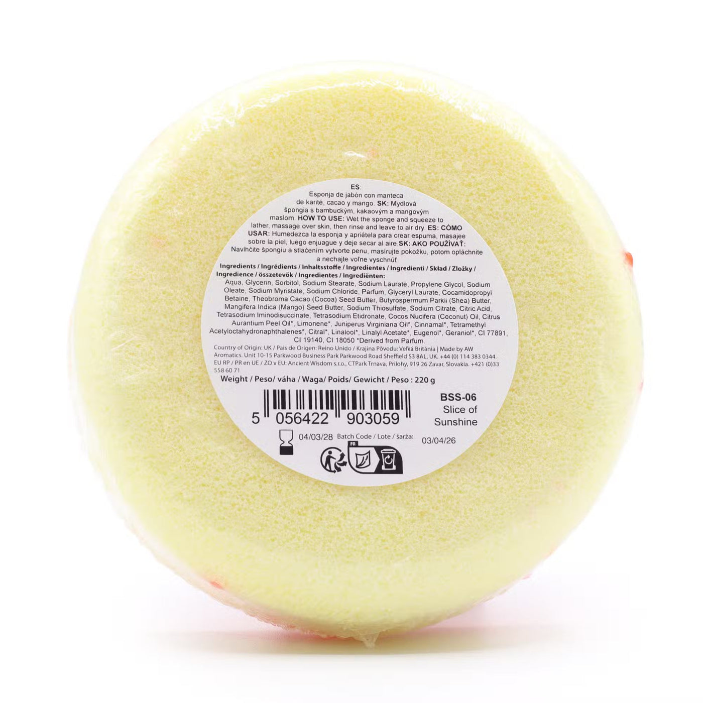 Butter Bubble Soap - Slice of Sunshine Soap sponge