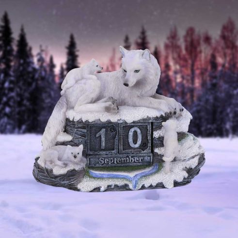 Mother's Watch White Wolf and Pups Calendar - Truly Yours