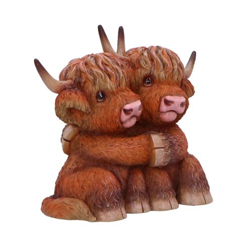 Highland Cow Hug Figurine Ornament