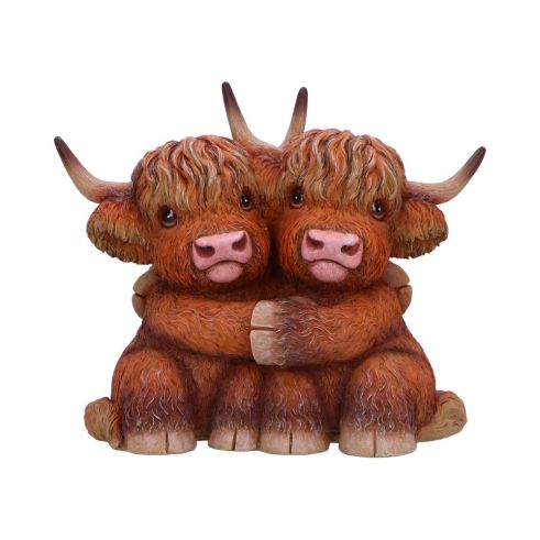 Highland Cow Hug Figurine Ornament