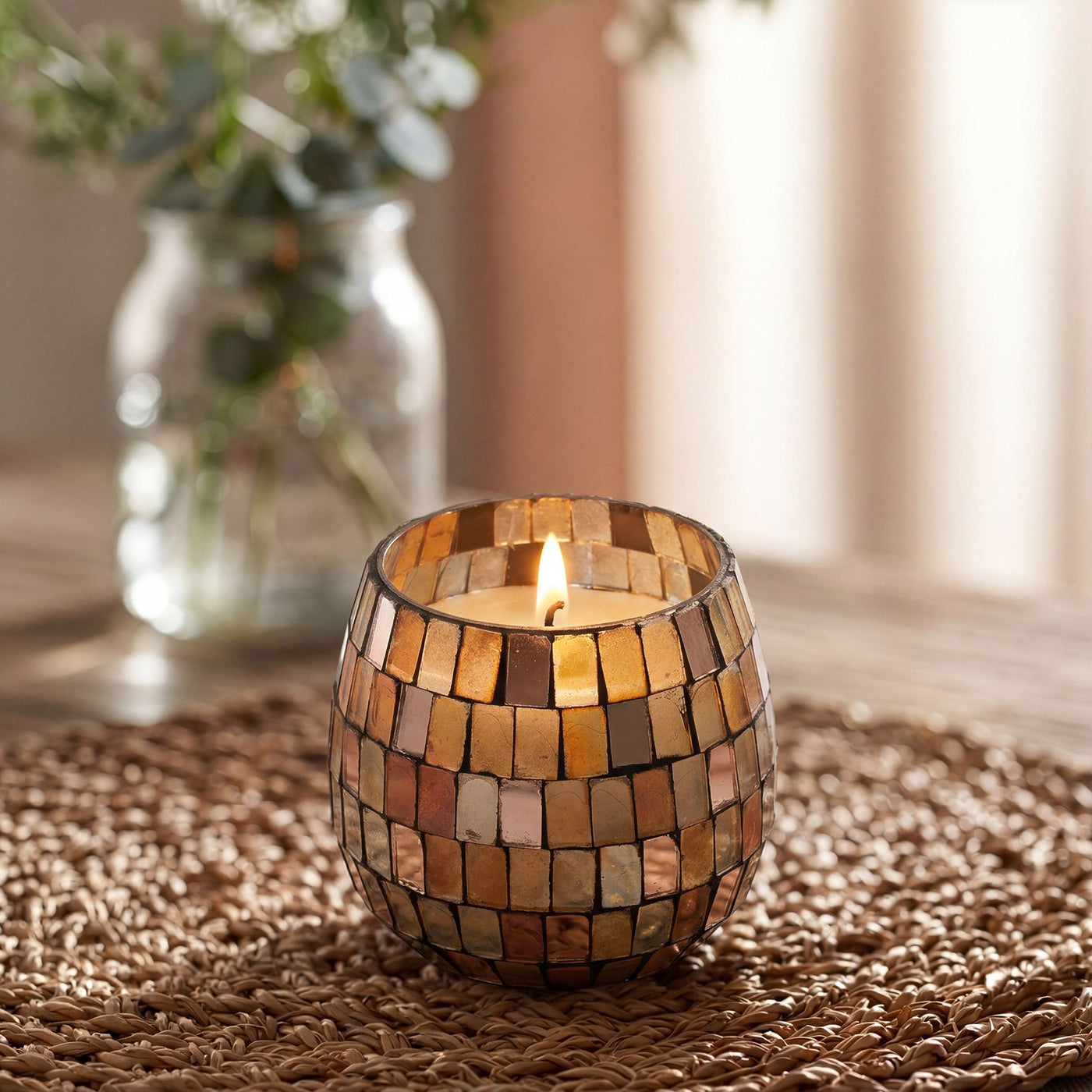 Small Glass Jar Candles - Amber Mosaic - Truly Yours