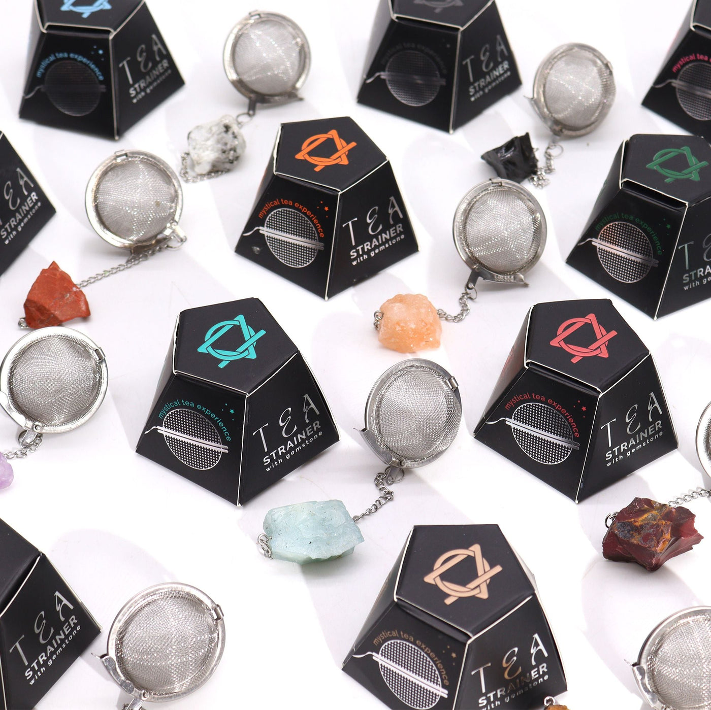 Raw Crystal Gemstone Tea Strainer - Aquamarine Raw Crystal Gemstone Tea Strainer