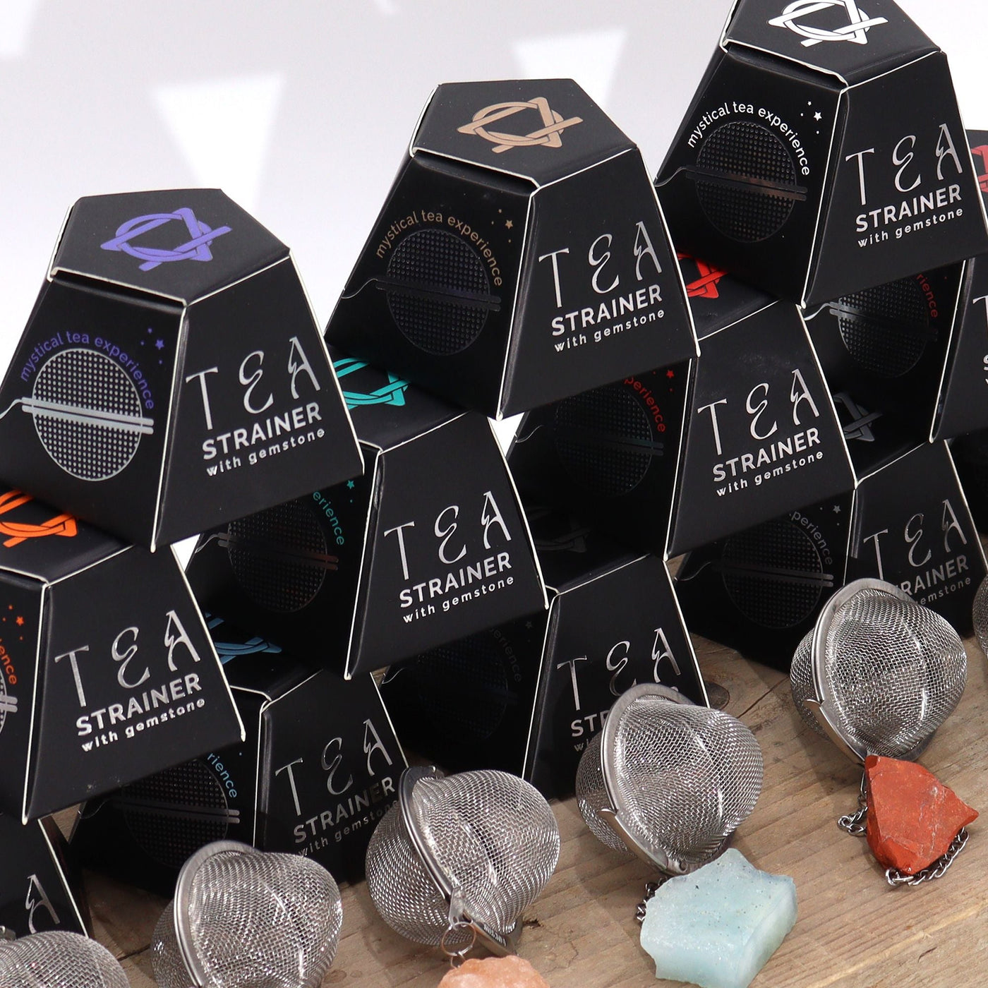 Raw Crystal Gemstone Tea Strainer - Aquamarine Raw Crystal Gemstone Tea Strainer