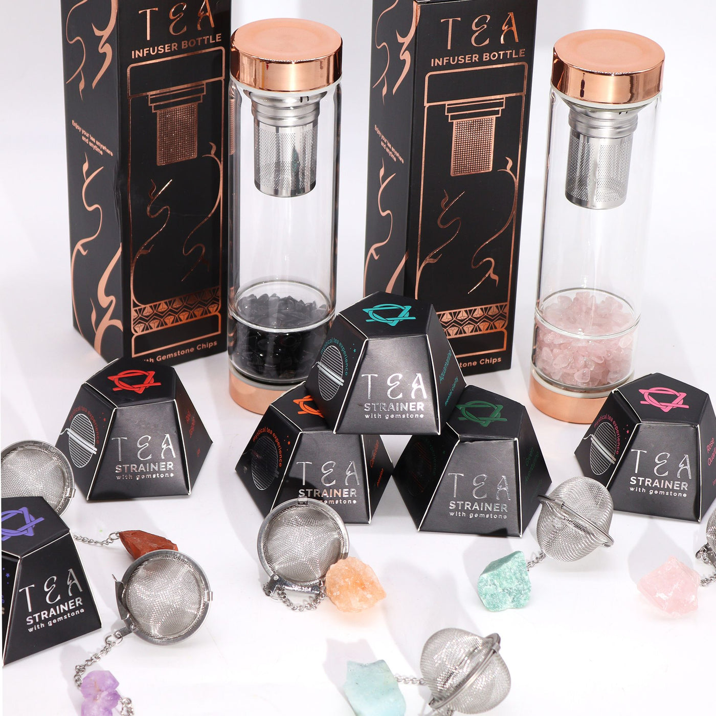Raw Crystal Gemstone Tea Strainer - Aquamarine Raw Crystal Gemstone Tea Strainer
