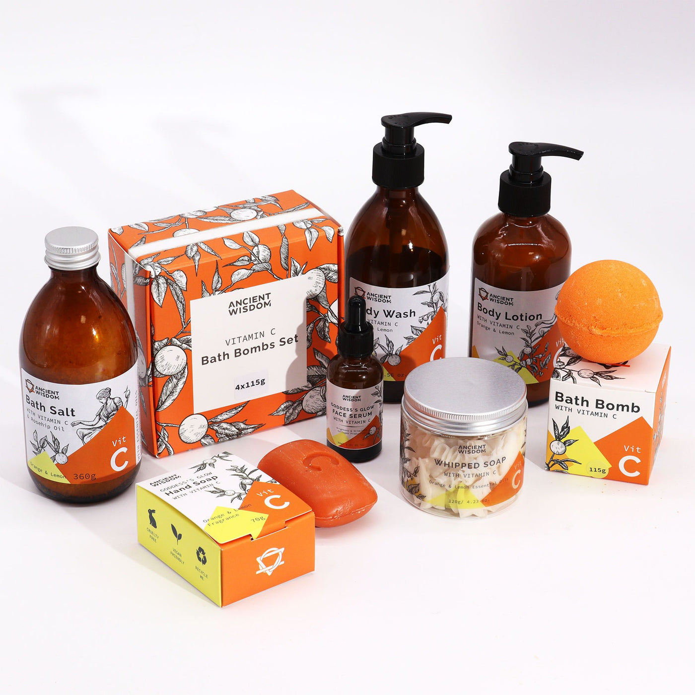 Set of 4 Vitamin C Bath Bombs – Aromatherapy Quartet - Truly Yours