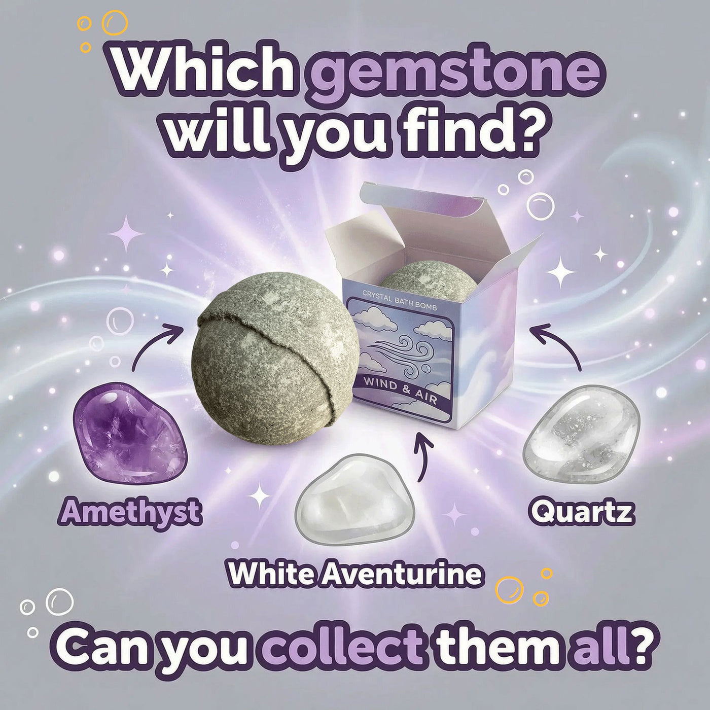 Elemental Crystal Bath Bomb - Air - Truly Yours