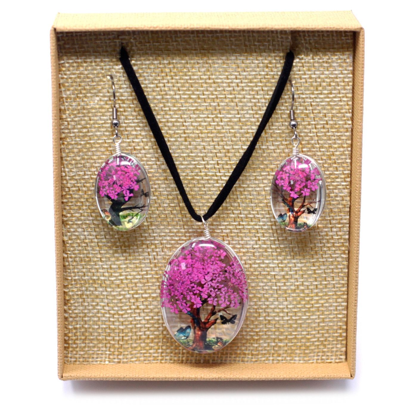 Pressed Flowers - Tree of Life set - Bright Pink - Truly Yours