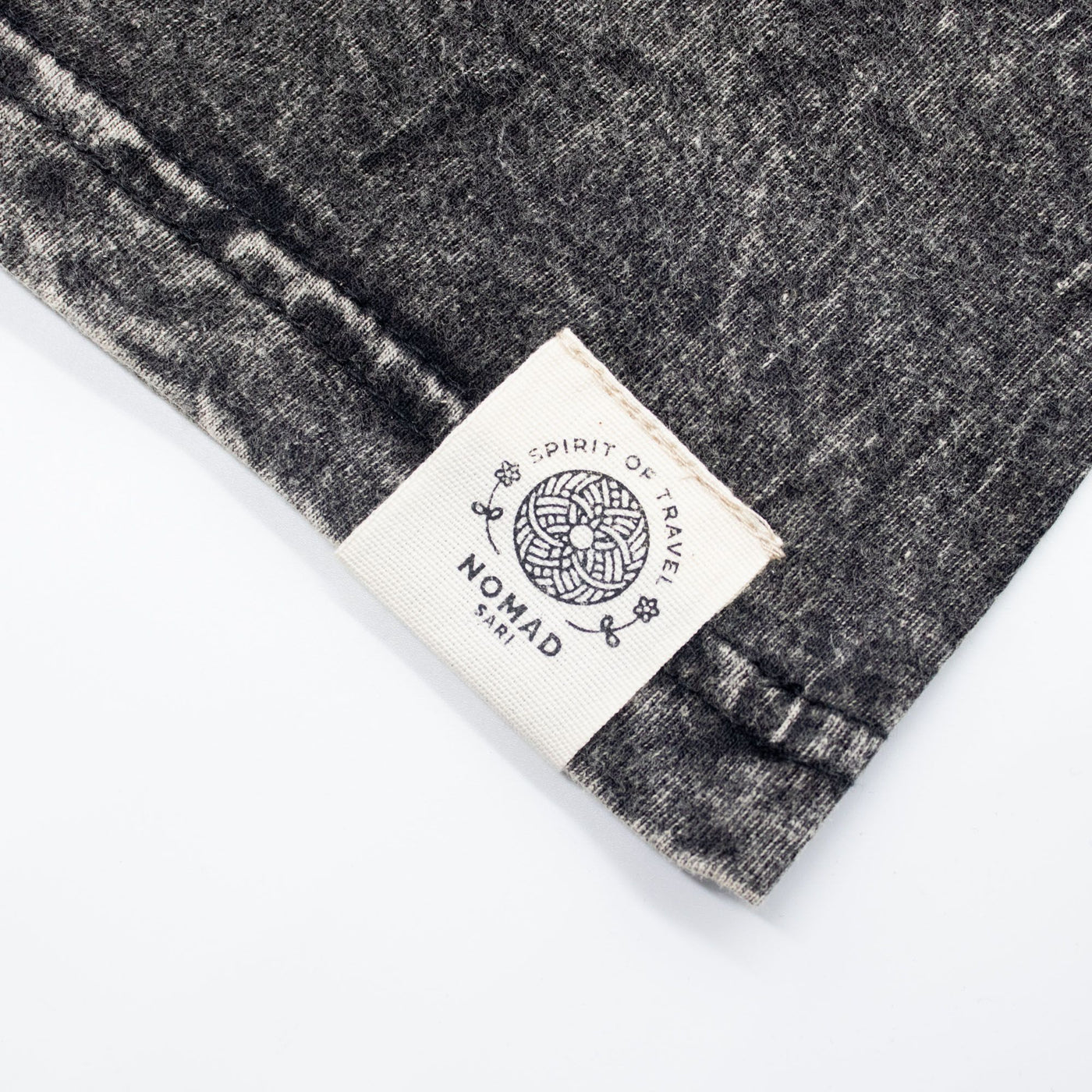 Nomad Sari Stonewashed Cotton T-Shirt - Compass of Life - Charcoal - Unisex - Truly Yours