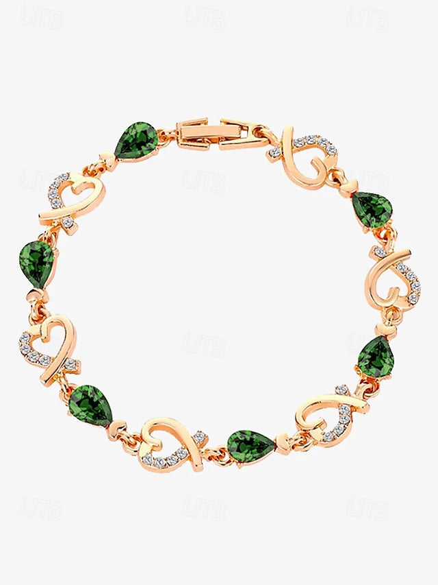 Heart Crystal Charm Bracelet - Truly Yours