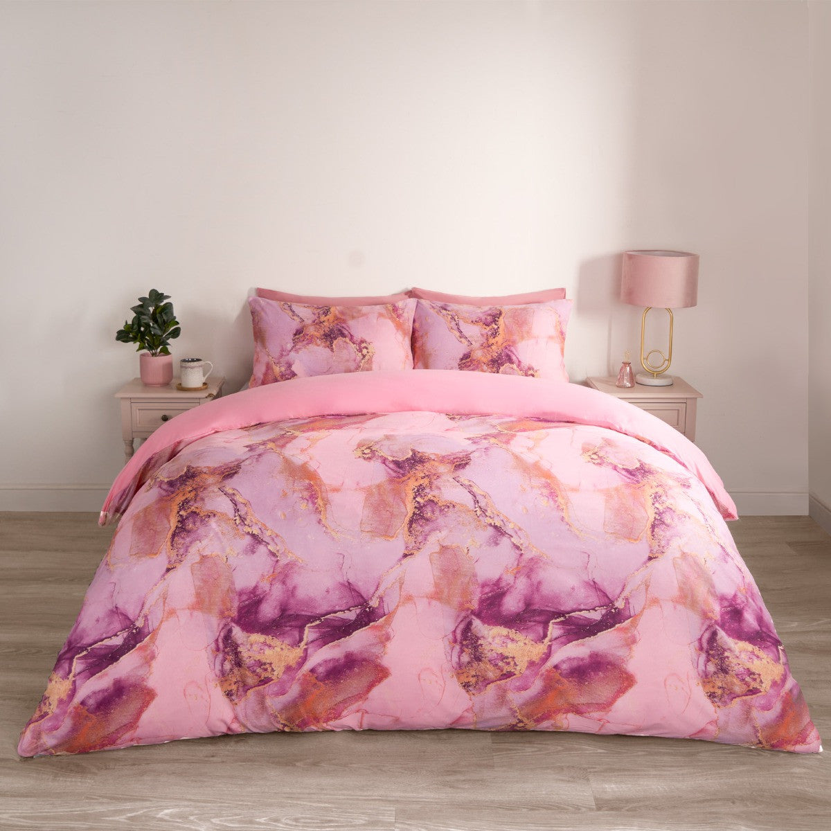 Marble Print Duvet Set - Blush Pink - Truly Yours