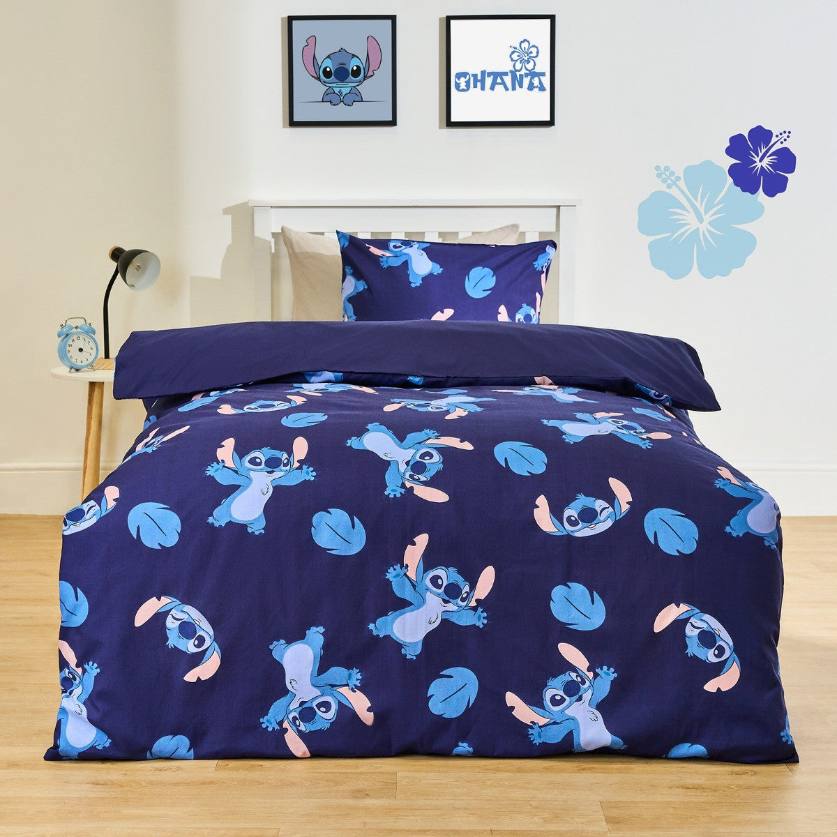 Stitch Printed Duvet Cover Set, Pink or Blue - Single