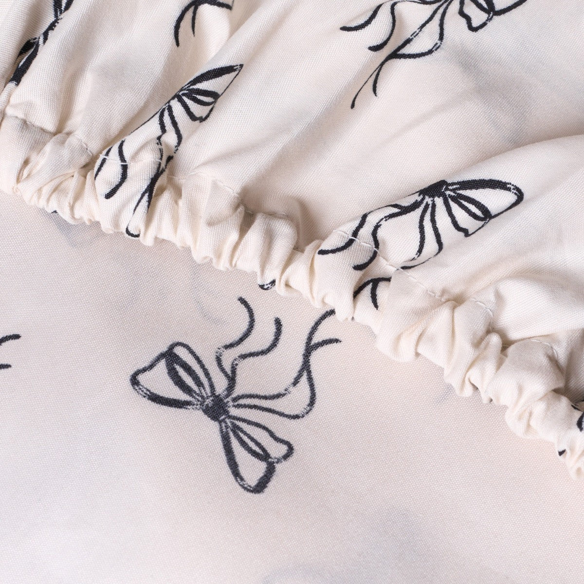 Bow Print Fitted Sheet - Monochrome - Truly Yours