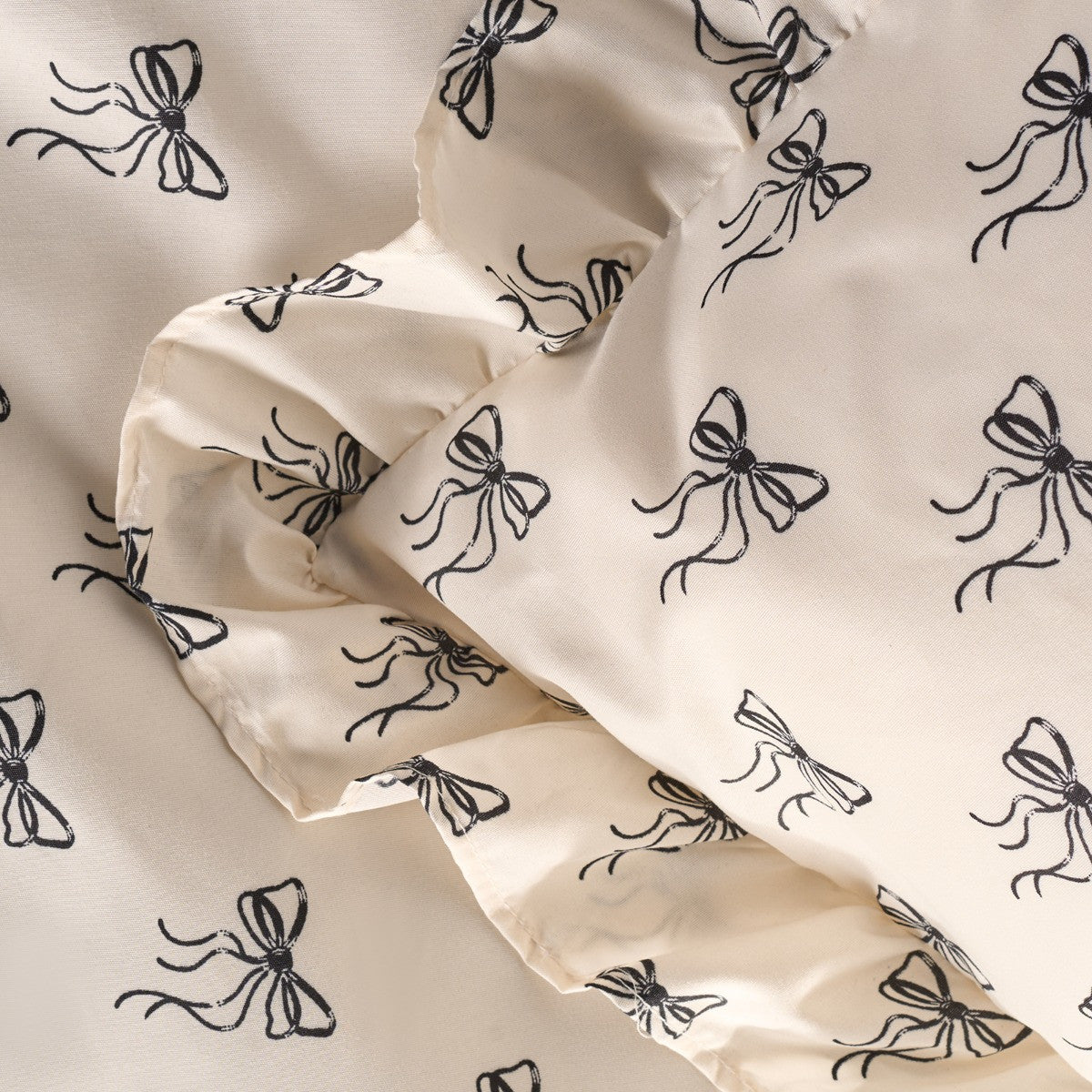 Ditsy Bow Frill Duvet Cover Set - Monochrome - Truly Yours
