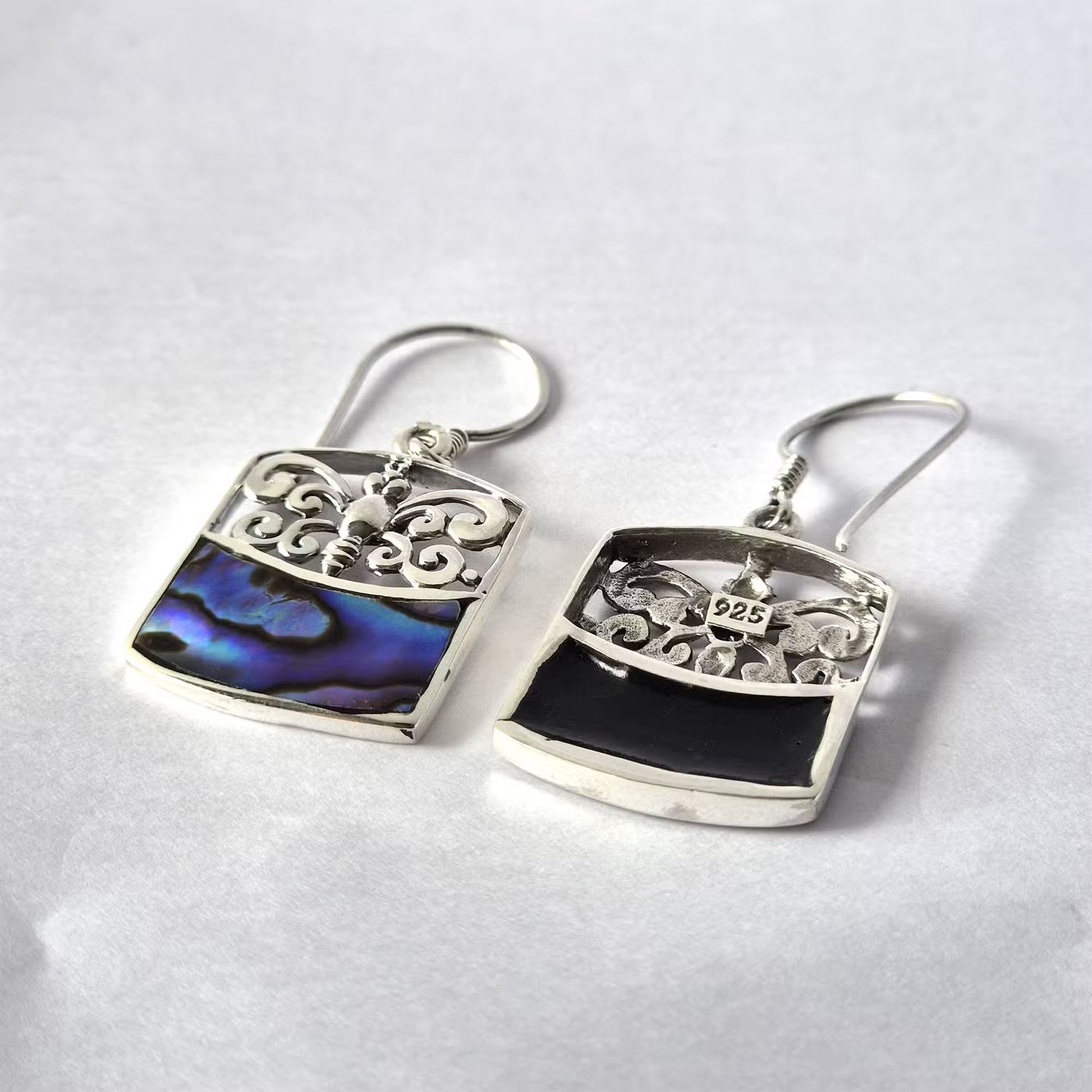 Shell & Silver Earrings - Dragonfly - Abalone - Truly Yours