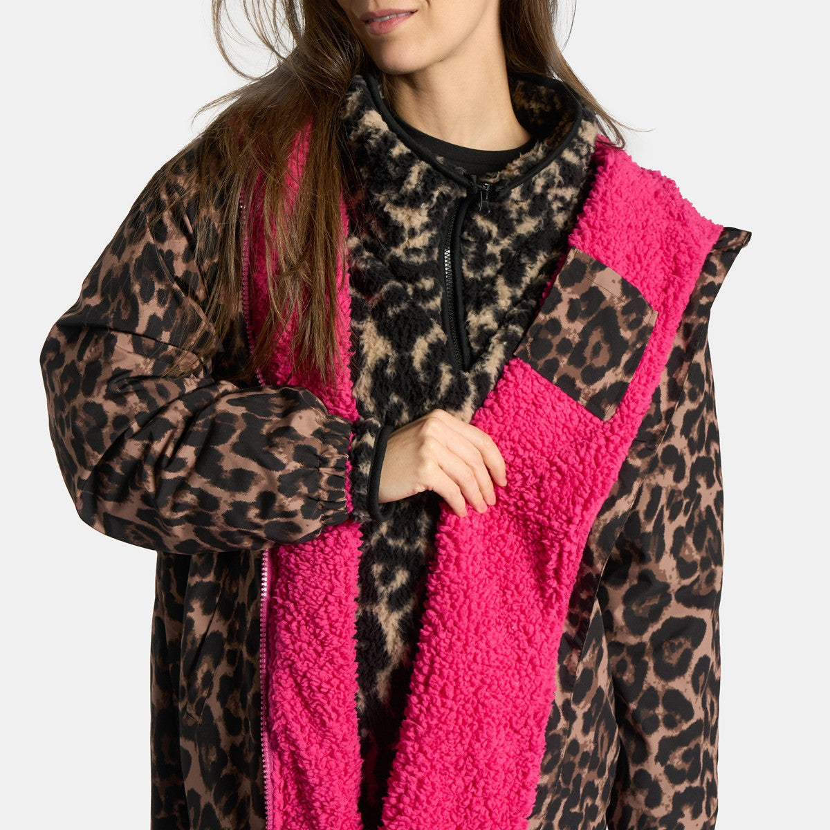 Adults Water Resistant Leopard Print Sherpa Drying Robe - Truly Yours